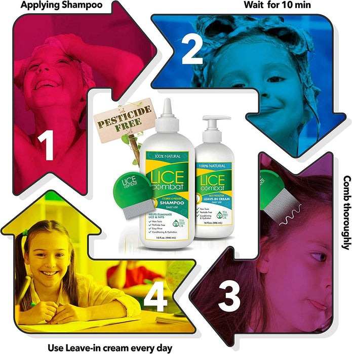 Kit de tratamiento para piojos | Champú, crema repelente sin enjuague y dos peines - Quierox - Tienda Online