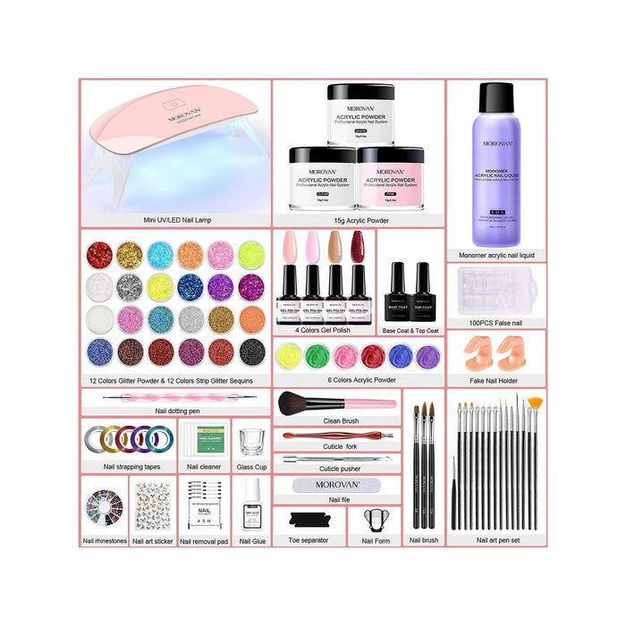 Kit de uñas acrílicas Morovan con todo: para principiantes - Quierox - Tienda Online