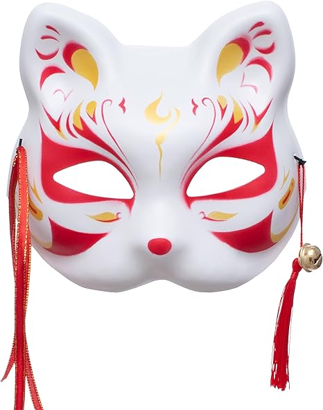 Kitsune Inu Boku Zorro Gato Lindo Cosplay Media Máscara - Quierox - Tienda Online