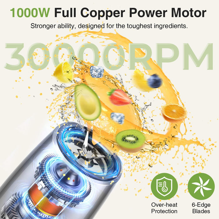 KOIOS Smoothie licuadora personal de hasta 1000 W para batidos y smoothies - Quierox - Tienda Online