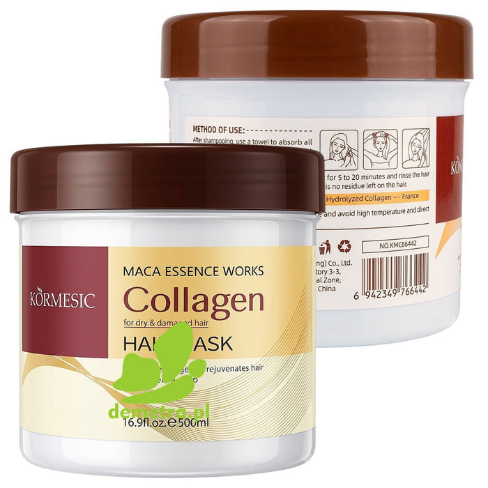 KORMESIC – Mascarilla de colágeno para cabello seco y dañado con queratina, 500 ml
