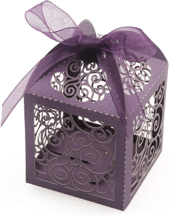 KPOSIYA Paquete de 100 cajas de recuerdo de boda, cajas cortadas con láser - Quierox - Tienda Online