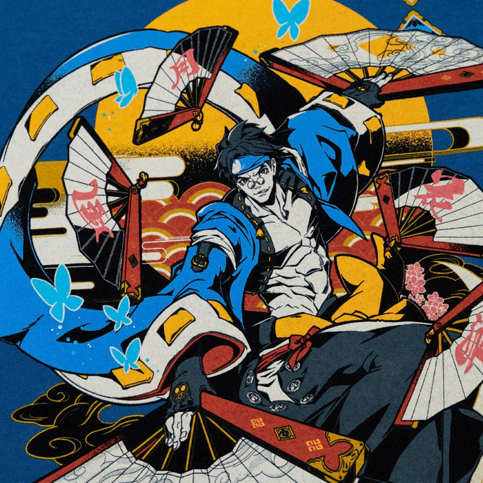 La camiseta Guilty Gear Anji - Eighty Sixed presenta un diseño vibrante del personaje Anji Mito - Quierox - Tienda Online