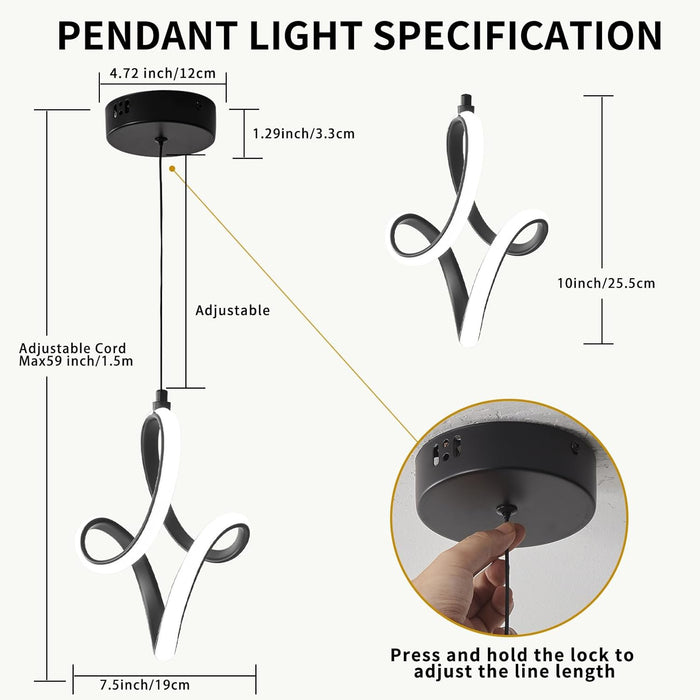 Lámpara colgante LED moderna de 5500 K, blanco frío, para isla de cocina - Quierox - Tienda Online