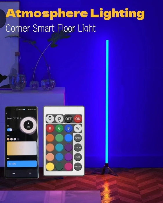 Lámpara de ambiente LED RGB para suelo de pie, para esquinas interiores - Quierox - Tienda Online