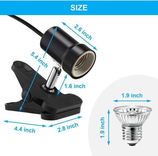 Lámpara de calor para reptiles, luz giratoria de calefacción de tortuga con bombilla de calor UVA UVB de 50 W - Quierox - Tienda Online