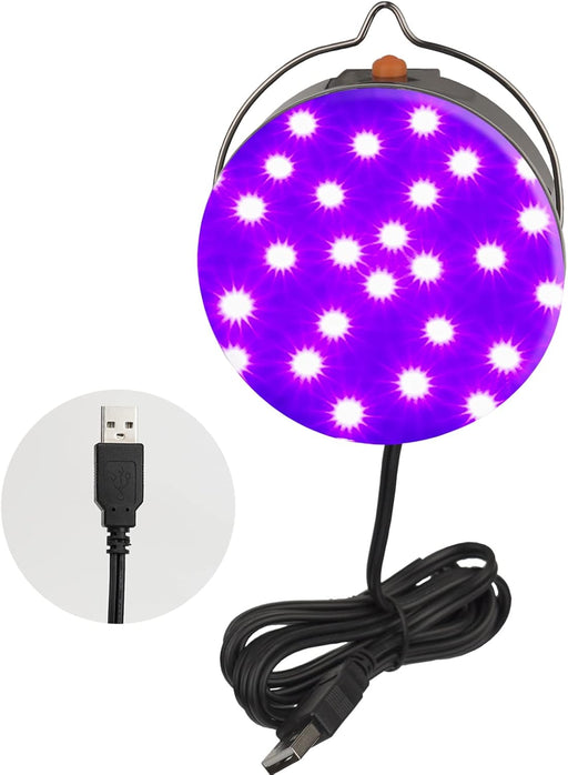 Lámpara LED negra , 10 W, UV colgante USB con gancho - Quierox - Tienda Online