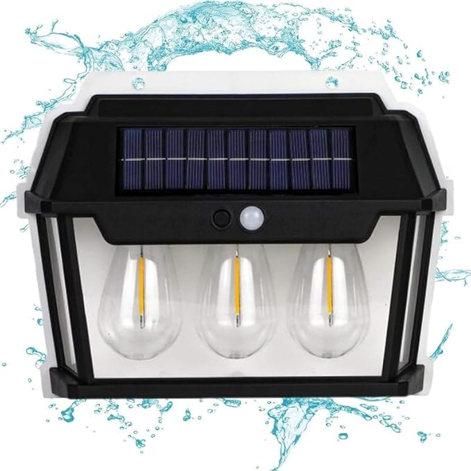 Lámpara solar de pared con triple LED, doble foco solar - Quierox - Tienda Online