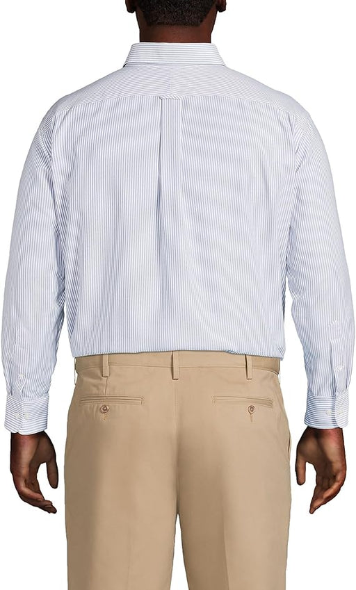 Lands' End Camisa de vestir Oxford Supima para hombre, talla grande y alta, con patrón - Quierox - Tienda Online