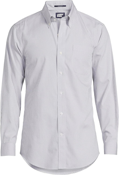 Lands' End Camisa de vestir para hombre, de corte tradicional, lisa, sin planchado - Quierox - Tienda Online
