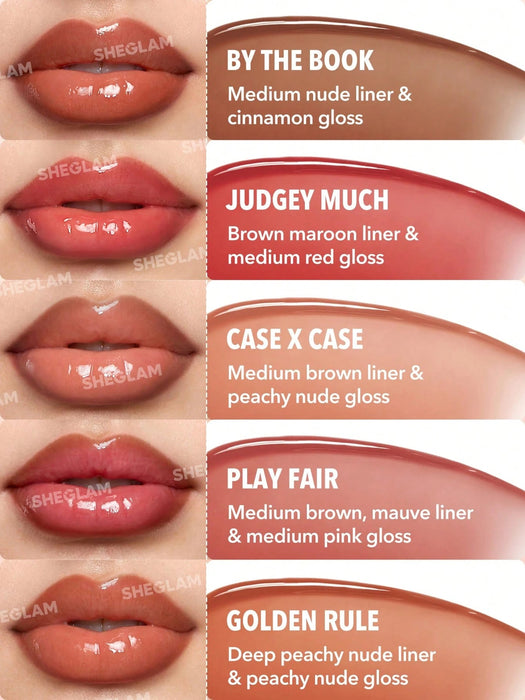 Lápiz delineador y brillo labial SHEGLAM Lip Rules - Judgey Much 2 en 1 - Quierox - Tienda Online