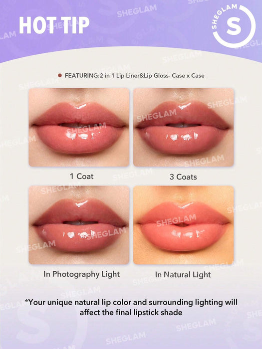 Lápiz delineador y brillo labial SHEGLAM Lip Rules - Judgey Much 2 en 1 - Quierox - Tienda Online