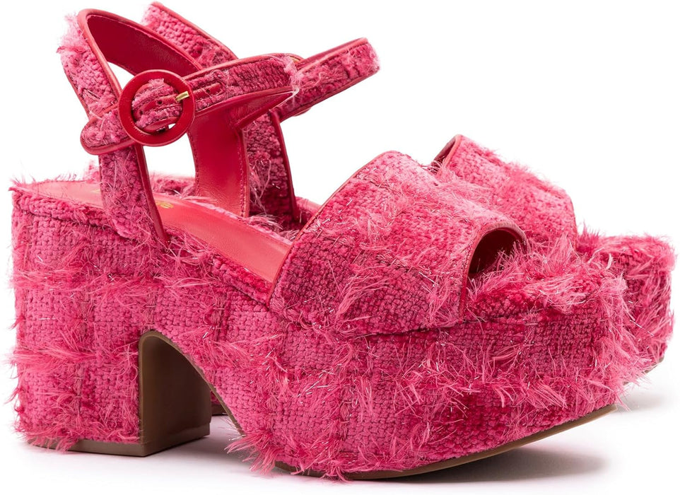 Larroudé Sandalia Miso De Terciopelo Agami Rosa - Quierox - Tienda Online