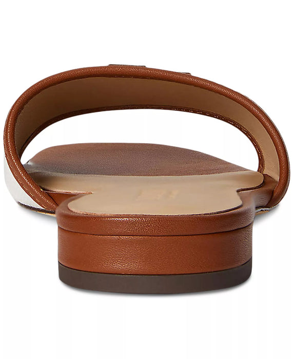 Lauren Ralph Lauren Sandalias planas de lona con detalles de cuero Everley para mujer - Quierox - Tienda Online