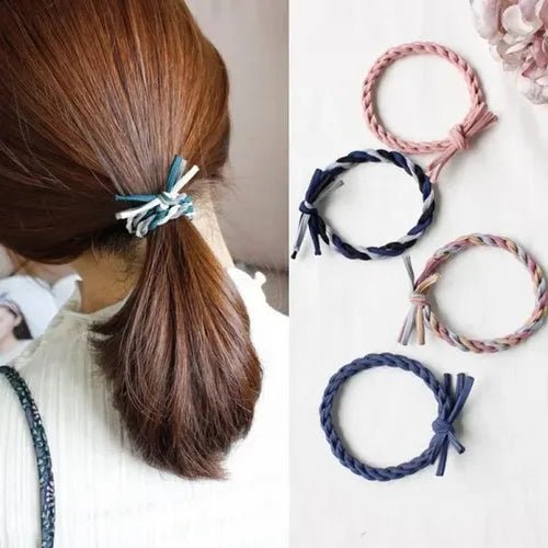 Lazos para el pelo para mujer, coreanos, bonitos y sencillos, de cuero tejido - Quierox - Tienda Online