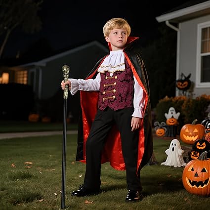 lckellong Disfraz de vampiro para niños, con capa de vampiro y cetro, disfraz gótico de vampiro - Quierox - Tienda Online