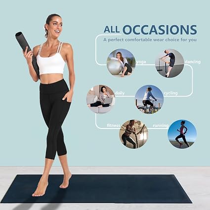 Leggings capri atléticos para mujer con bolsillos de cintura alta, para entrenamiento - Quierox - Tienda Online