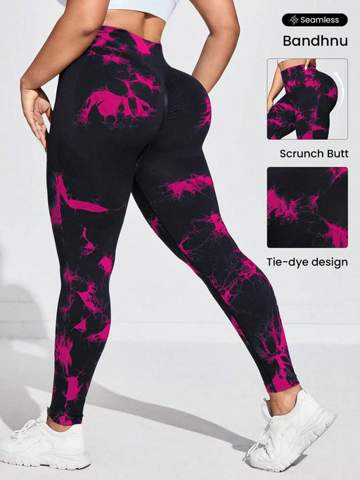 Leggings deportivos de talle alto sin costuras con estampado tie-dye para mujer - Quierox - Tienda Online