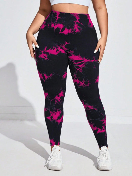 Leggings deportivos de talle alto sin costuras con estampado tie-dye para mujer - Quierox - Tienda Online