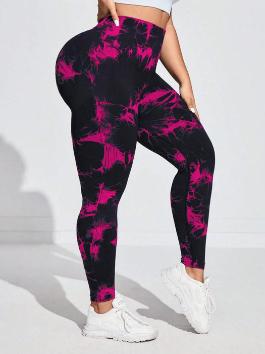 Leggings deportivos de talle alto sin costuras con estampado tie-dye para mujer - Quierox - Tienda Online