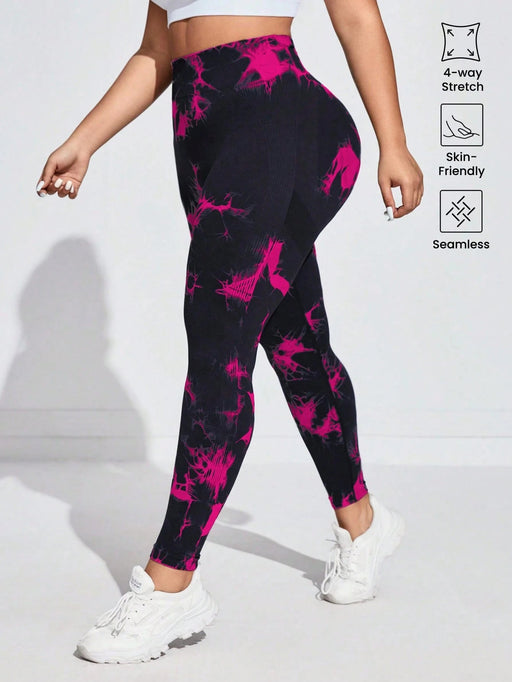 Leggings deportivos de talle alto sin costuras con estampado tie-dye para mujer - Quierox - Tienda Online