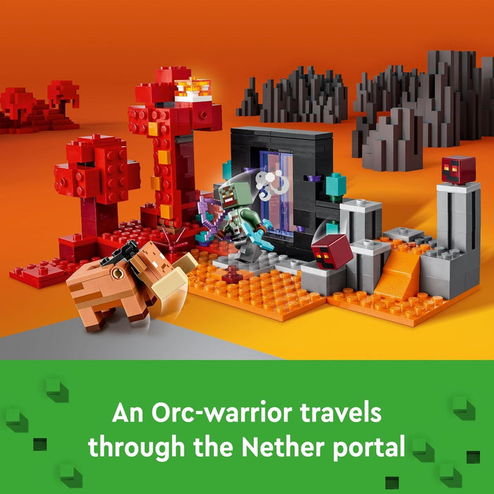 LEGO Minecraft The Nether Portal Embush Adventure Set, juguete de construcción para niños - Quierox - Tienda Online