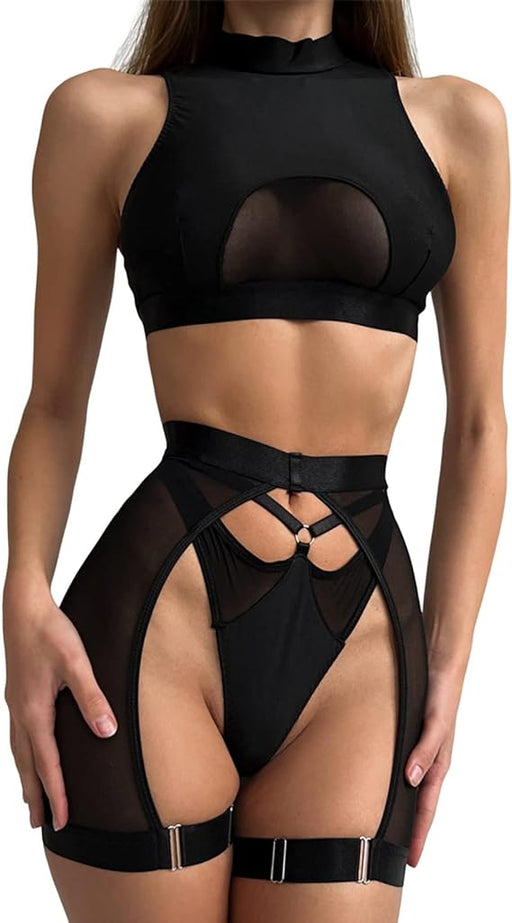 Lencería Sexy con Curvas transparente con Anillo - Quierox - Tienda Online