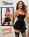 Lencería sexy para mujer, babydoll de encaje, camisón push-up con dobladillo de pétalo y liguero - Quierox - Tienda Online