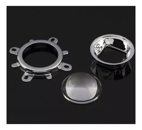 Lente LED de 60 grados, vidrio óptico + colimador reflector + soporte fijo para chip de alta potencia - Quierox - Tienda Online