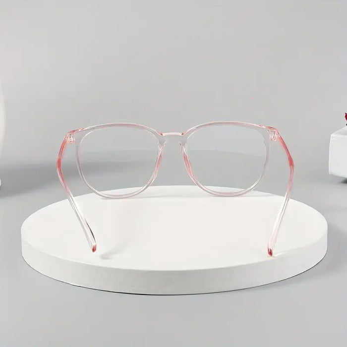 Lentes Cuadrados Rosas Con Armazon Transparente Lindos Estilo Minimalista