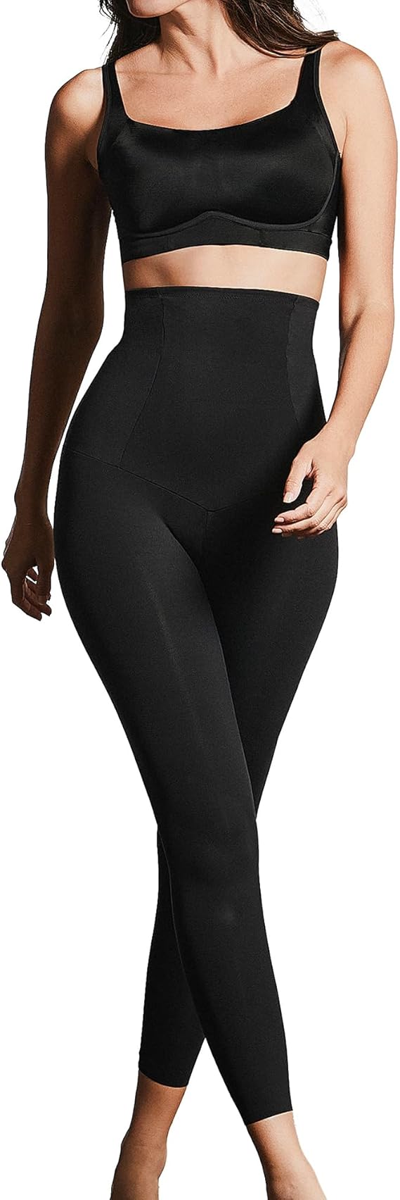 Leggings Capri Transparentes Con Control De Abdomen Y Cintura