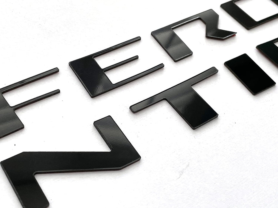 Letras de parrilla frontal color negro mate compatibles con inserciones de plástico ABS Frontier 2022 en adelante, no calcomanías - Quierox - Tienda Online
