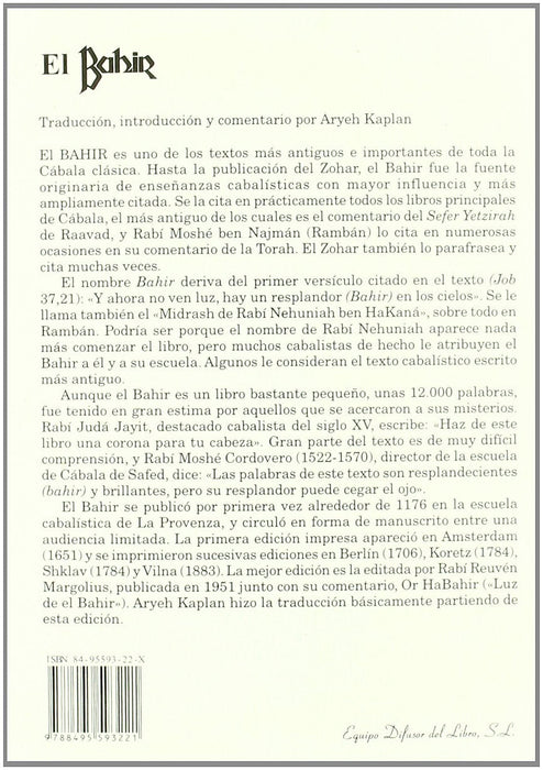 Libro El Bahir (Edición en español) - Quierox - Tienda Online