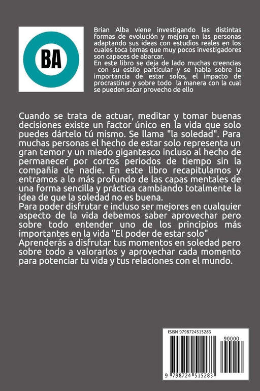 Libro EL PODER DE ESTAR SOLO (Abrazando mi Soledad) (Spanish Edition) Tapa blanda - Quierox - Tienda Online