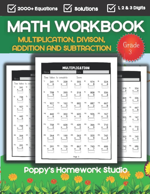 Libro Third Grade Math Workbook For Kids: 3rd Grade, Tapa blanda - Quierox - Tienda Online
