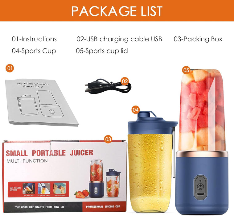 Licuadora portátil, ideal para batidos y batidos, incluye taza de viaje con tapa y cable - Quierox - Tienda Online