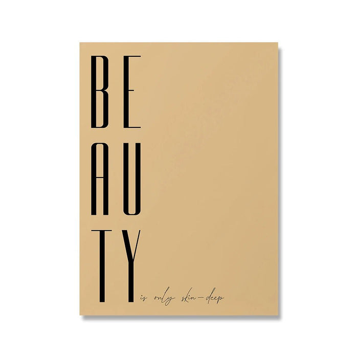 Lienzo minimalista en beige y negro, letras de belleza 30x45cm - Quierox - Tienda Online