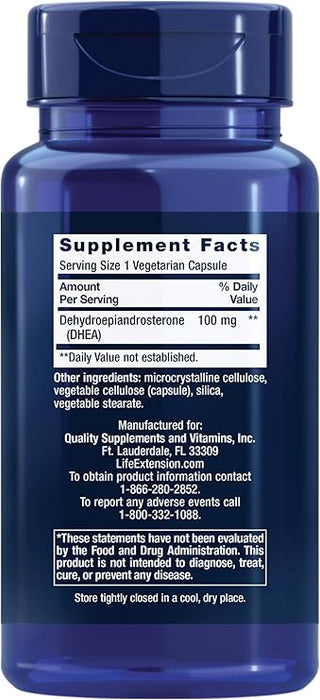 Life Extension DHEA 100 Mg Cápsulas vegetarianas, 60 unidades - Quierox - Tienda Online