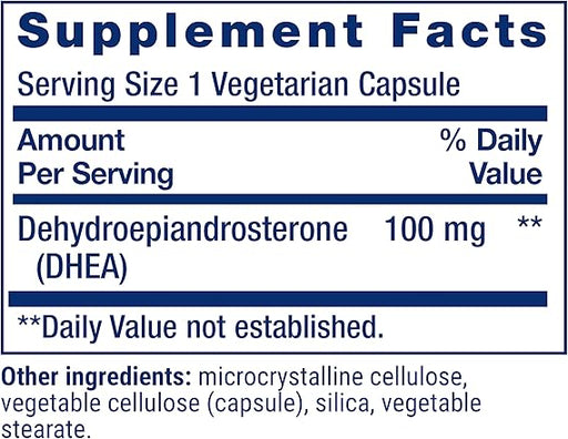 Life Extension DHEA 100 Mg Cápsulas vegetarianas, 60 unidades - Quierox - Tienda Online