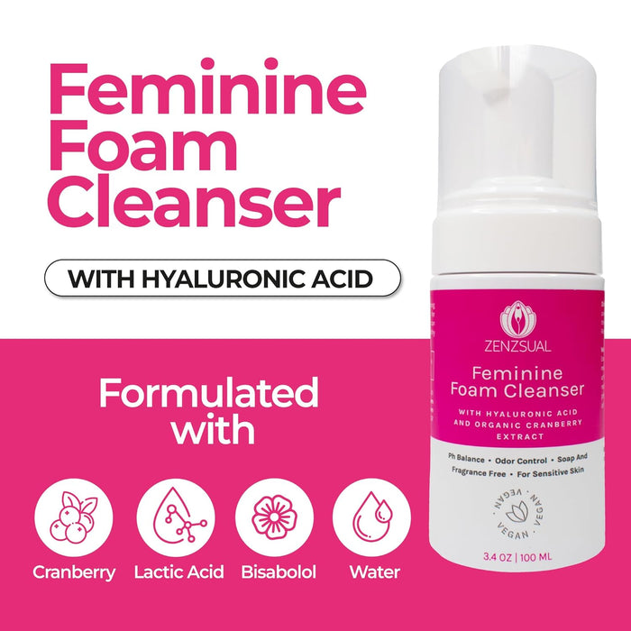 Limpiador de espuma femenina con ácido hialurónico y extracto de arándano orgánico - Quierox - Tienda Online