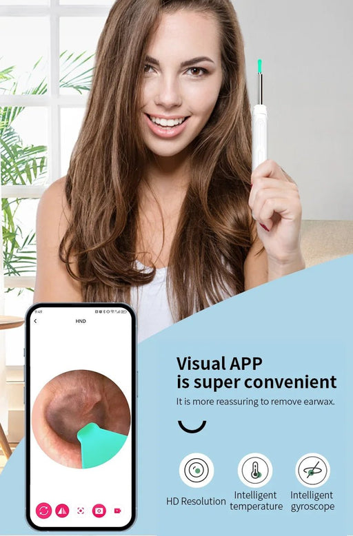 Limpiador de oídos visual inalámbrico con cámara 1080P - Quierox - Tienda Online