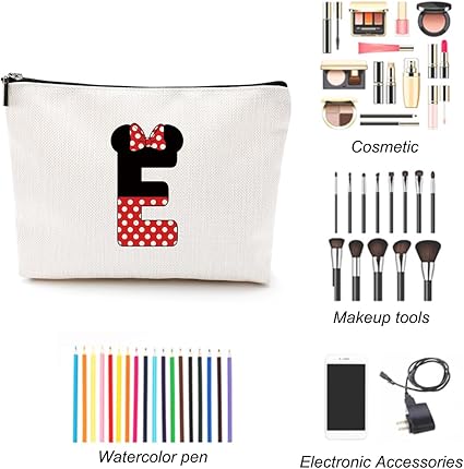 Linda bolsa de cosméticos con letra E - Quierox - Tienda Online