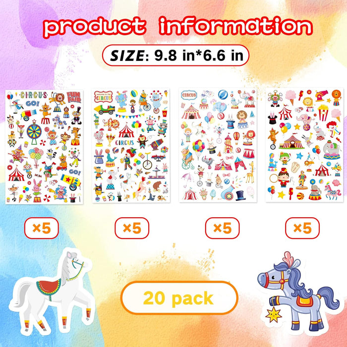 Lindas calcomanías de carnaval de circo, 820 unidades - Quierox - Tienda Online
