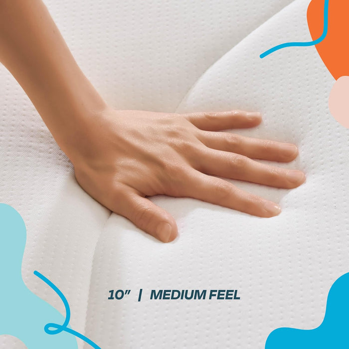 Linenspa Colchón híbrido de espuma viscoelástica de gel de 10" - Quierox - Tienda Online