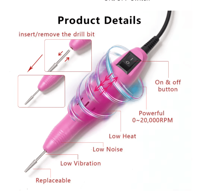 LINMANDA - taladro eléctrico para uñas, limas de uñas, brocas - Quierox - Tienda Online