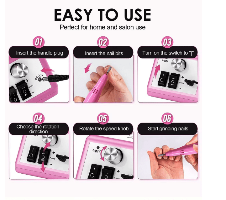 LINMANDA - taladro eléctrico para uñas, limas de uñas, brocas - Quierox - Tienda Online