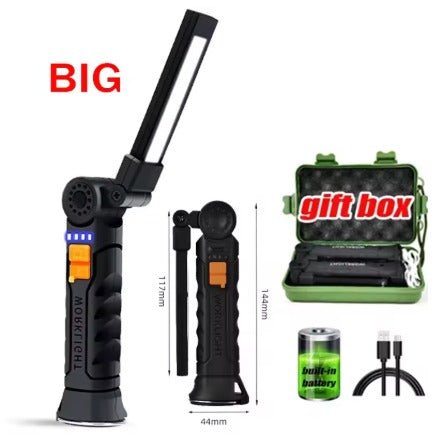 Linterna LED COB portátil recargable por USB, luz de trabajo - Quierox - Tienda Online