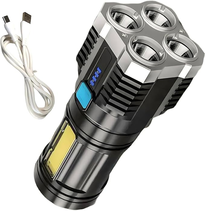Linterna LED recargable, brillante, resistente al agua y portátil,con 4 modos de luz - Quierox - Tienda Online