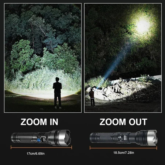 Linternas LED de alta potencia y fuerte 300000 Antorcha táctica LM con luz de pantalla - Quierox - Tienda Online