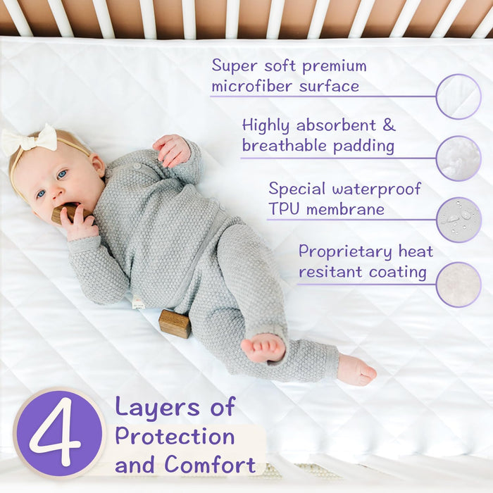 Little One's Pad Protector de colchón para cuna impermeable y ajustable, acolchado, 28"x52"x9" - Quierox - Tienda Online